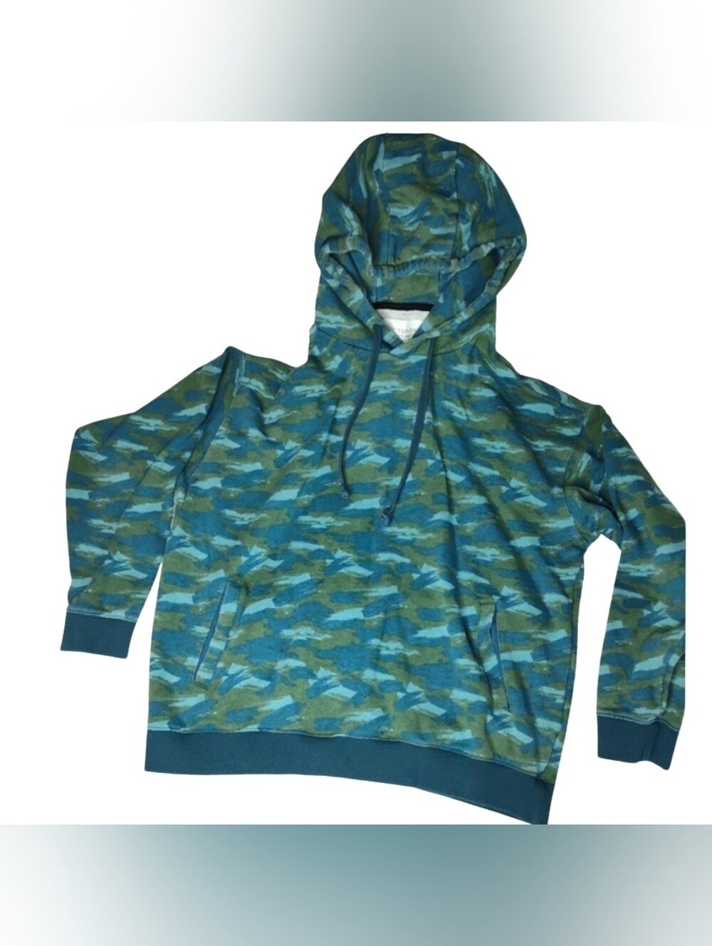 Sanctuary Los Angeles Supply Hoodie Men's L Atlantic Camo Pullover
